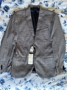 Mens Scotch & Soda Glen Check Blazer/Sportcoat Size XL